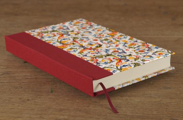 Tagebuch bezogen mit Florentinerpapier vergoldet